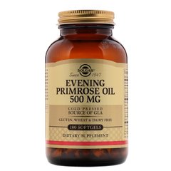 Масло вечерней примулы (Evening Primrose Oil), Solgar, 500 мг, 180 капсул - фото