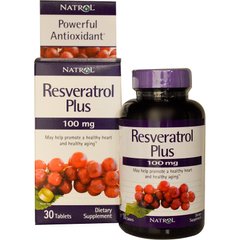 Ресвератрол (Resveratrol), Natrol, 100 мг, 30 таблеток - фото