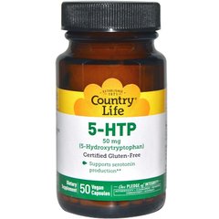 5-НТР (5-гидрокситриптофан), Country Life, 50 мг, 50 капсул - фото
