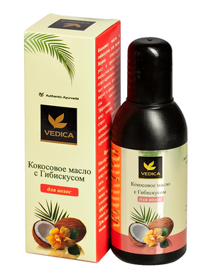 Масло для волос кокосовое с гибискусом Veda vedica, 100 мл - фото