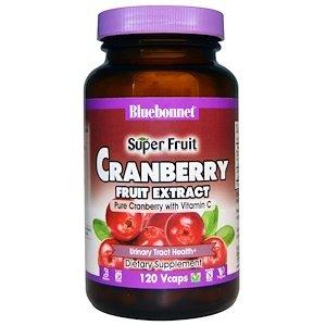 Экстракт клюквы, Cranberry Fruit Extract, Bluebonnet Nutrition, Super Fruit, 120 капсул - фото
