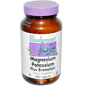 Бромелайн + магний и калий, Magnesium Potassium Bromelain, Bluebonnet Nutrition, 120 капсул - фото