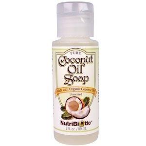 Мыло с кокосовым маслом, Coconut Oil Soap, NutriBiotic, органик, без запаха, 59 мл - фото