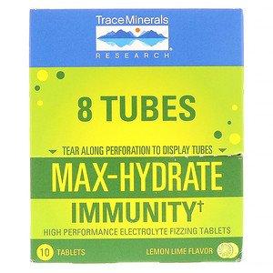 Иммунитет Max-Hydrate, шипучие таблетки, вкус лимона, Trace Minerals Research, туб по 10 таблеток. - фото