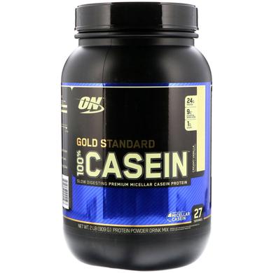 Протеїн, 100% Casein Protein, ваніль, Optimum Nutrition, 909 гр - фото