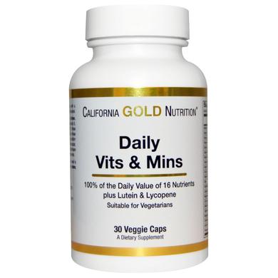 Витамины и минералы, California Gold Nutrition, 30 капсул - фото