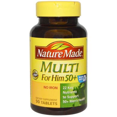 Мультивитамины для мужчин 50+, Multi For Him, Nature Made, 90 таблеток - фото