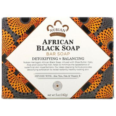Черное африканское мыло, African Black Soap Bar, Nubian Heritage, 142 г - фото