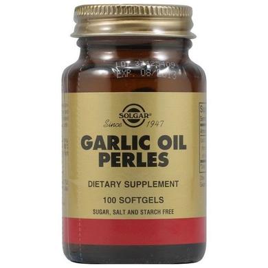 Часникове масло, Garlic Oil Perles, Solgar, концентрат, 100 капсул - фото