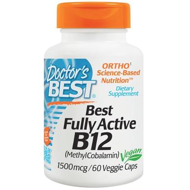 Витамин В12 (метилкобаламин), Active B12, Doctor's Best, активный, 1500 мкг, 60 капсул - фото