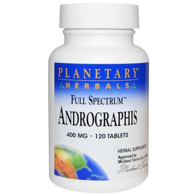 Андрографис, Andrographis, Planetary Herbals, 400 мг, 120 таблеток - фото