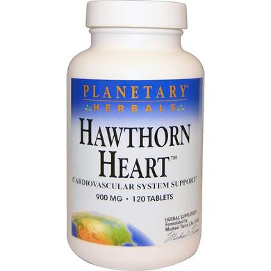 Глід, Hawthorn Heart, Planetary Herbals, 900 мг, 120 таблеток - фото