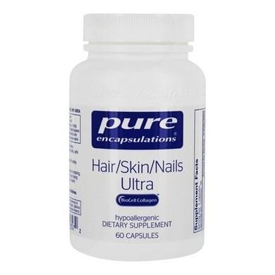 Витамины для волос, кожи и ногтей, Hair/Skin/Nails Ultra, Pure Encapsulations, 60 капсул - фото