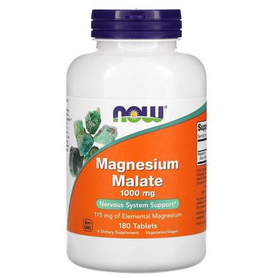 Магния малат, Magnesium Malate, Now Foods, 1000 мг, 180 таблеток - фото