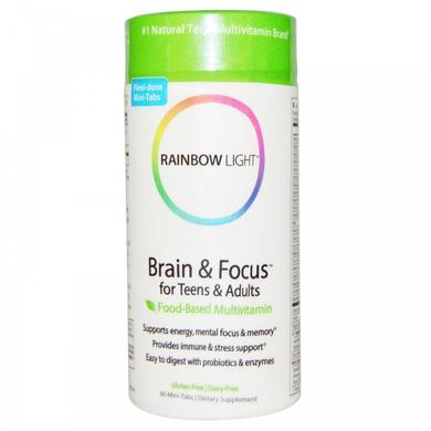 Вітаміни для мозку підлітків, Brain for Teens & Adults, Rainbow Light, 90 таблеток - фото