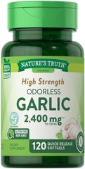 Чеснок, Odorless Garlic, 1200 мг, Nature's Truth, 120 капсул - фото