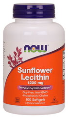 Подсолнечный лецитин, Sunflower Lecithin, Now Foods, 1200 мг, 100 капсул - фото