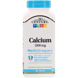 Кальций + Д, Calcium 1000 + D3, 21st Century, 90 таблеток, фото