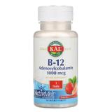 Вітамін В12 аденозилкобаламін, B-12 Adenosylcobalamin, Kal, полуниця, 1000 мкг, 90 таблеток, фото