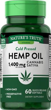 Конопляна олія, Hemp Oil, Nature's Truth, 700 мг, 60 гелевих капсул - фото