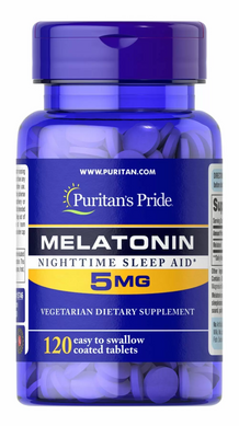 Мелатонин, Melatonin, Puritan's Pride, высокоэффективный, 5 мг, 120 таблеток - фото