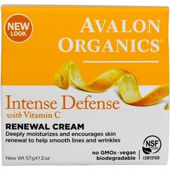 Крем для лица, Renewal Cream, Avalon Organics, витамин С, защита и восстановление, (57 г) - фото