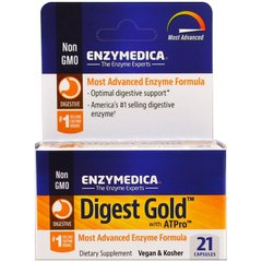 Травні ферменти, Digest Gold with ATPro, Enzymedica, 21 капсула - фото