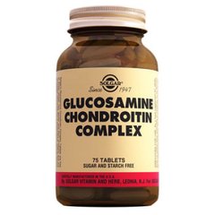 Глюкозамін Хондроітин комплекс, Glucosamine Chondroitin, Solgar, 75 таблеток - фото