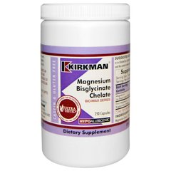 Магний хелат бисглицинат, Magnesium Bisglycinate Chelate, Kirkman Labs, 250 капсул - фото