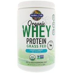 Сироватковий протеїн, солодкуватий смак, Whey Protein, Garden of Life, органік, 480,5 г - фото