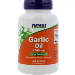 Чесночное масло, Garlic Oil, Now Food, 1500 мг, 250 капсул - фото