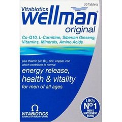 Wellman витаминно-минеральный комплекс для мужчин, Vitabiotics, 30 капсул - фото