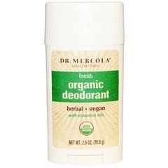 Дезодорант для тіла, Organic Deodorant, Dr. Mercola, освіжаючий, 70,8 г - фото