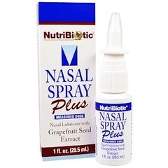 Спрей для носа, Nasal Spray Plus, NutriBiotic, екстракт грейпфрутовий кісточки, 29,5 мл - фото