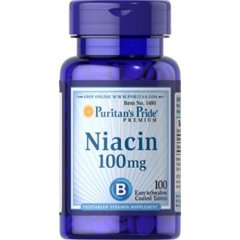 Ниацин, Niacin, Puritan's Pride, 100 мг, 100 таблеток - фото