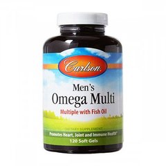 Мультивітаміни з Омегою-3s для чоловіків, Carlson Labs, 120 гелевих капсул - фото