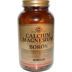Кальцій, магній + борін, Calcium Magnesium Plus Boron, Solgar, 250 таблеток - фото