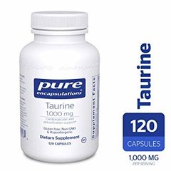 Таурин, Taurine, Pure Encapsulations, 1000 мг, 120 капсул - фото