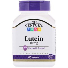Лютеин (Lutein), 21st Century, 10 мг, 60 таблеток - фото