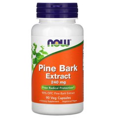 Экстракт сосновой коры, Pine Bark, Now Foods, 240 мг, 90 капсул - фото