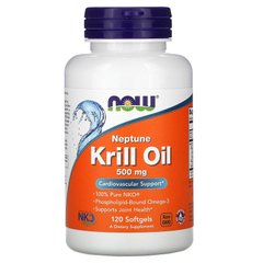 Олія криля, Krill Oil, Now Foods, 500 мг, 120 гелевих капсул - фото