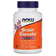 Витамины для памяти, Brain Elevate, Now Foods, 120 капсул - фото