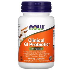 Пробіотики, Clinical GI Probiotic, Now Foods, 60 рослинних капсул - фото