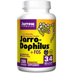 Пробиотики (дофилус), Jarro-Dophilus + FOS, Jarrow Formulas, 200 капсул - фото