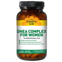 Дегидроэпиандростерон, ДГЭА для женщин, DHEA, Country Life, 60 капсул - фото