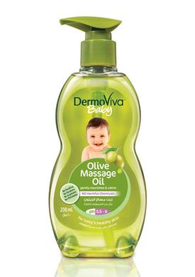Масло массажное детское с оливковым маслом, DermoViva, Dabur, 200 мл - фото
