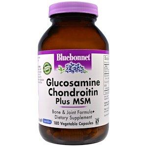 Глюкозамин хондроитин МСМ, Glucosamine Chondroitin MSM, Bluebonnet Nutrition, 180 капсул - фото