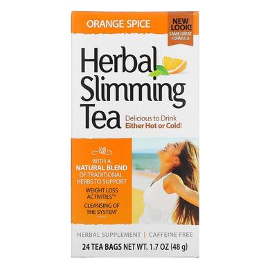 Чай для схуднення (апельсин), Herbal Slimming Tea, 21st Century, без кофеїну, 24 пак., (45 г) - фото