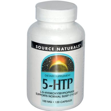 5-НТР (5-гідрокси L-триптофан), Source Naturals, 100 мг, 120 капсул - фото