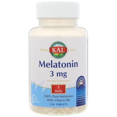 Мелатонін, Melatonin, Kal, 3 мг, 120 таблеток - фото